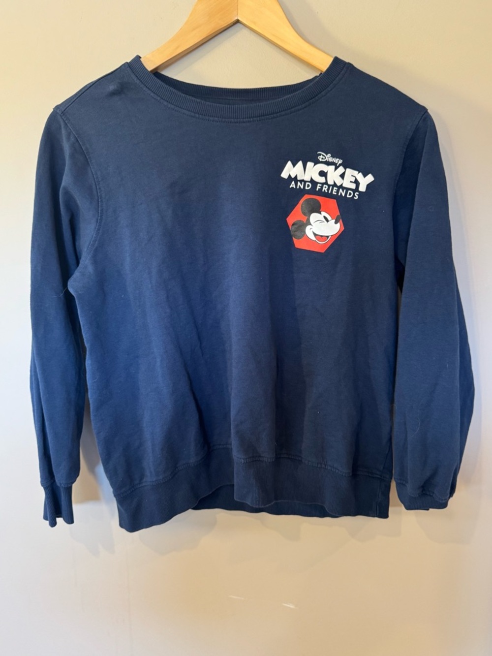 Disney Navy Blue Crewneck with White Logo Print